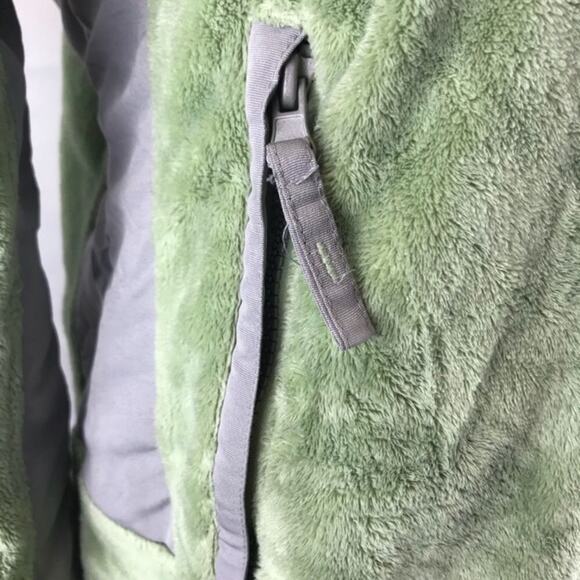 Free Country Jacket Coat Fleece Size Medium 8-10 Light Green Gray Zip Up Pockets - Picture 6 of 8